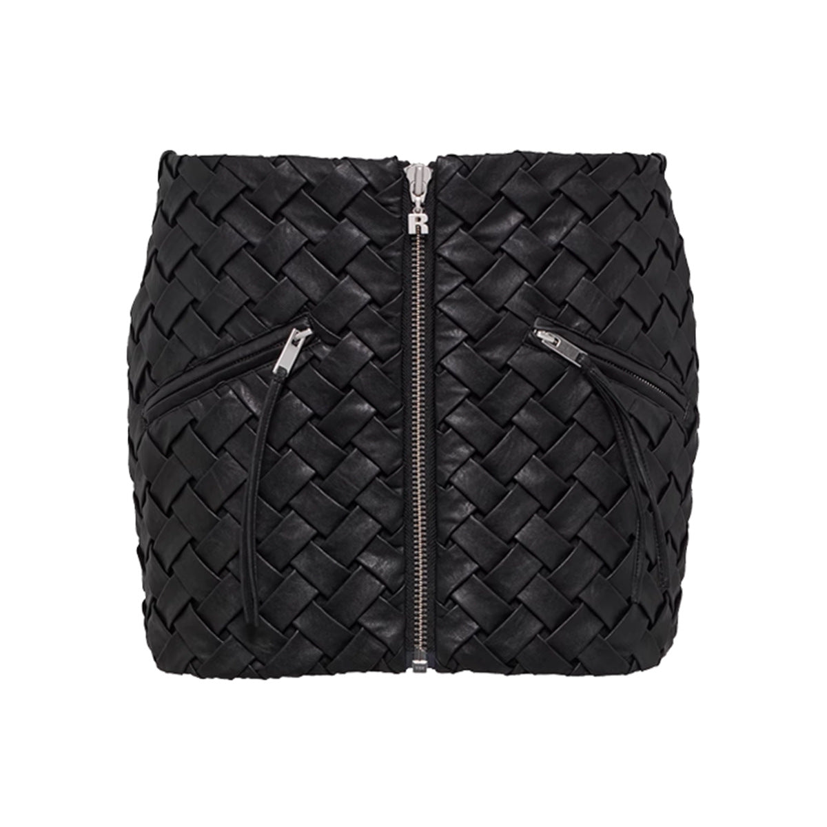 Niche Romantic Black Woven Design Texture Zipper Flight Suit Short Coat Mini Sheath Skirt Outfit