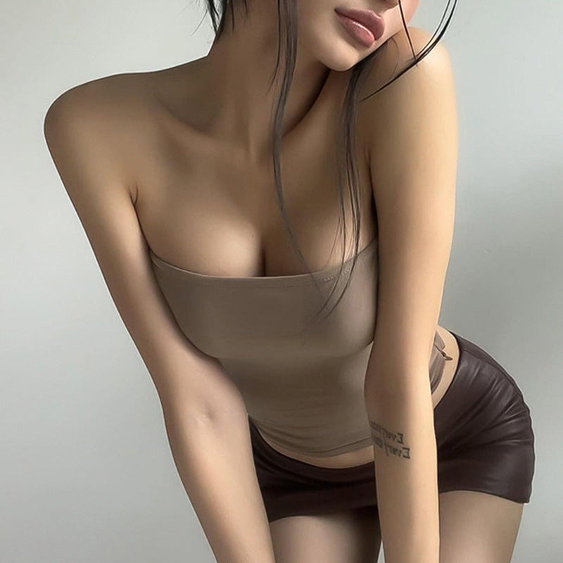 Sexy Sexy Solid Color Slim Fit Small Tube Top Early Spring Arrivals Pure Want Wear Simple Vest Women