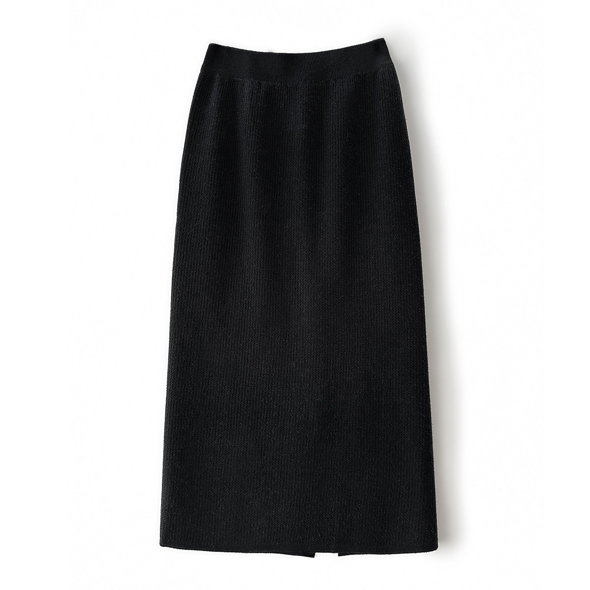 Autumn Winter Mink Fur Furry Knitted Skirt High Waist Hip Split French Gentle High Grade Women Skirt