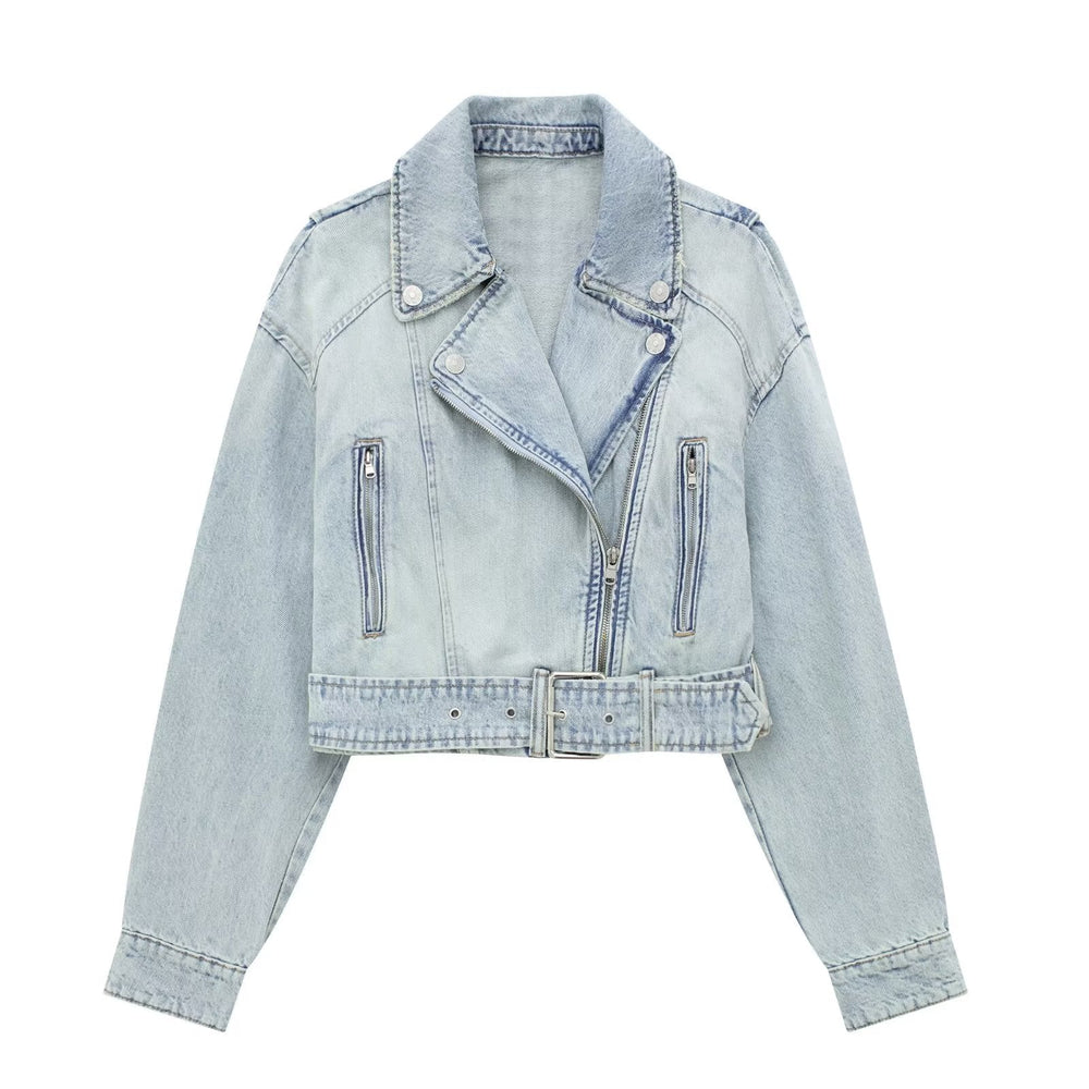 Women Fall Street Fan Car Model Denim Jacket Coat