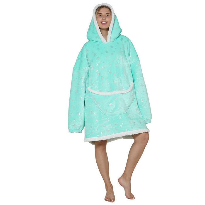 Pajamas Thickened Double-Layer Lazy Can Wear Lazy Blanket Super Soft Lazy Hooded Pajamas Double-Layer Lazy Sweater