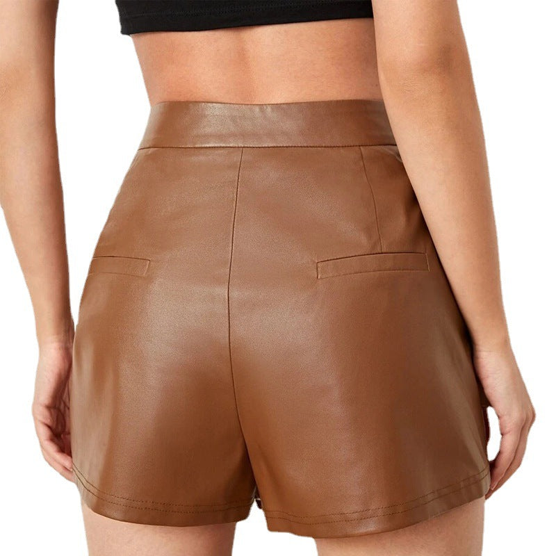 Ladies Shorts Summer Wear Shorts Women Casual Package Hip Culottes Leather Pants