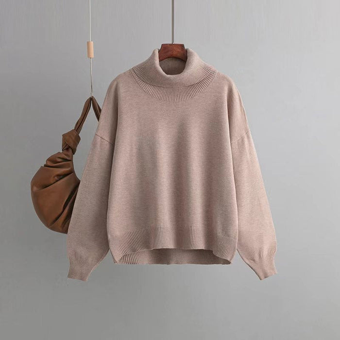 Autumn Winter Popular High Collar Loose Knitwear Sweater Women