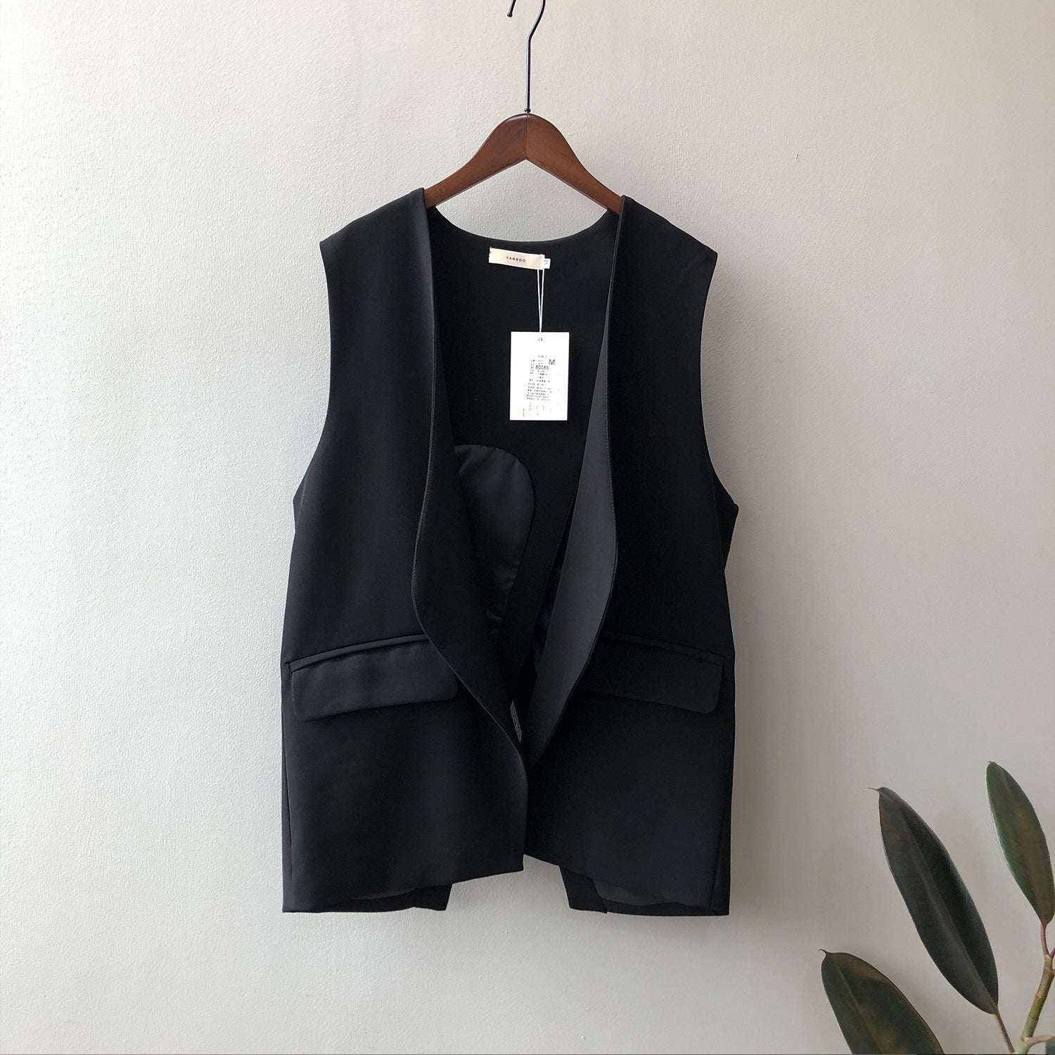 Blazer Vest for Women Autumn Korean V-neck Sleeveless Loose Back Slit Vest