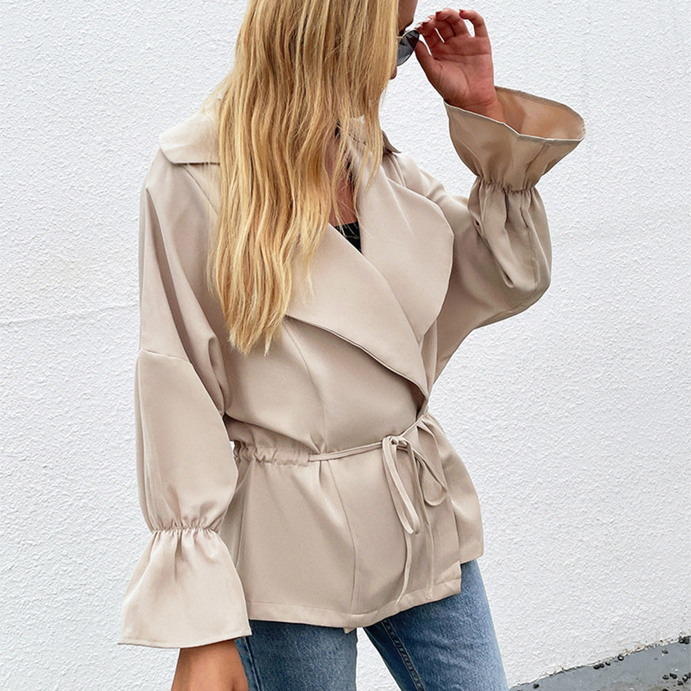 Coat Trench Coat Casual Top Autumn Winter Solid Color