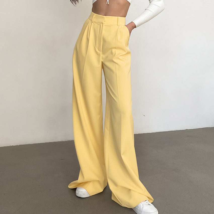 Summer Trousers High Waist Loose Mop Work Pant Office Minority Casual Work Pant Women Clothing