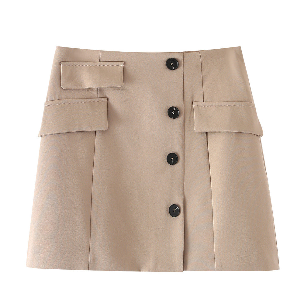 Women Clothing Colorblock Short Blazer Skirt Set