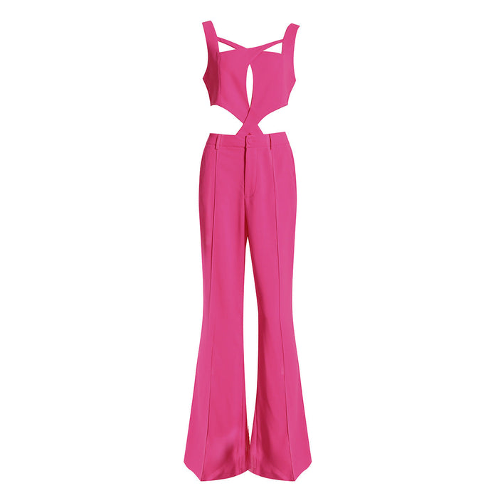 Niche Design Socialite Set Spring Autumn Sneaky Design Sexy Suit Bell Bottom Pants Three Piece Set