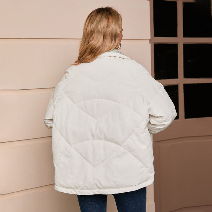 Autumn Winter down Jacket Women Padded Collared High Quality White Duck down Coat