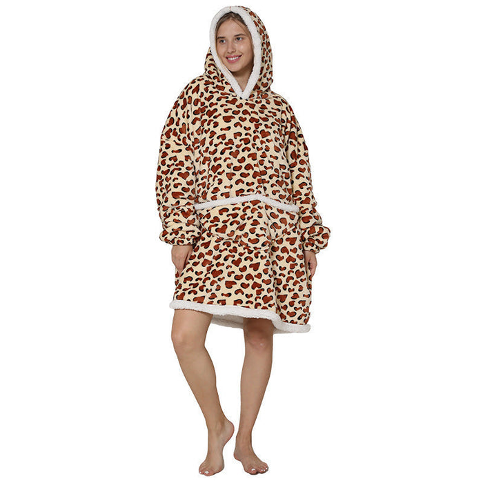 Pajamas Thickened Double-Layer Lazy Can Wear Lazy Blanket Super Soft Lazy Hooded Pajamas Double-Layer Lazy Sweater