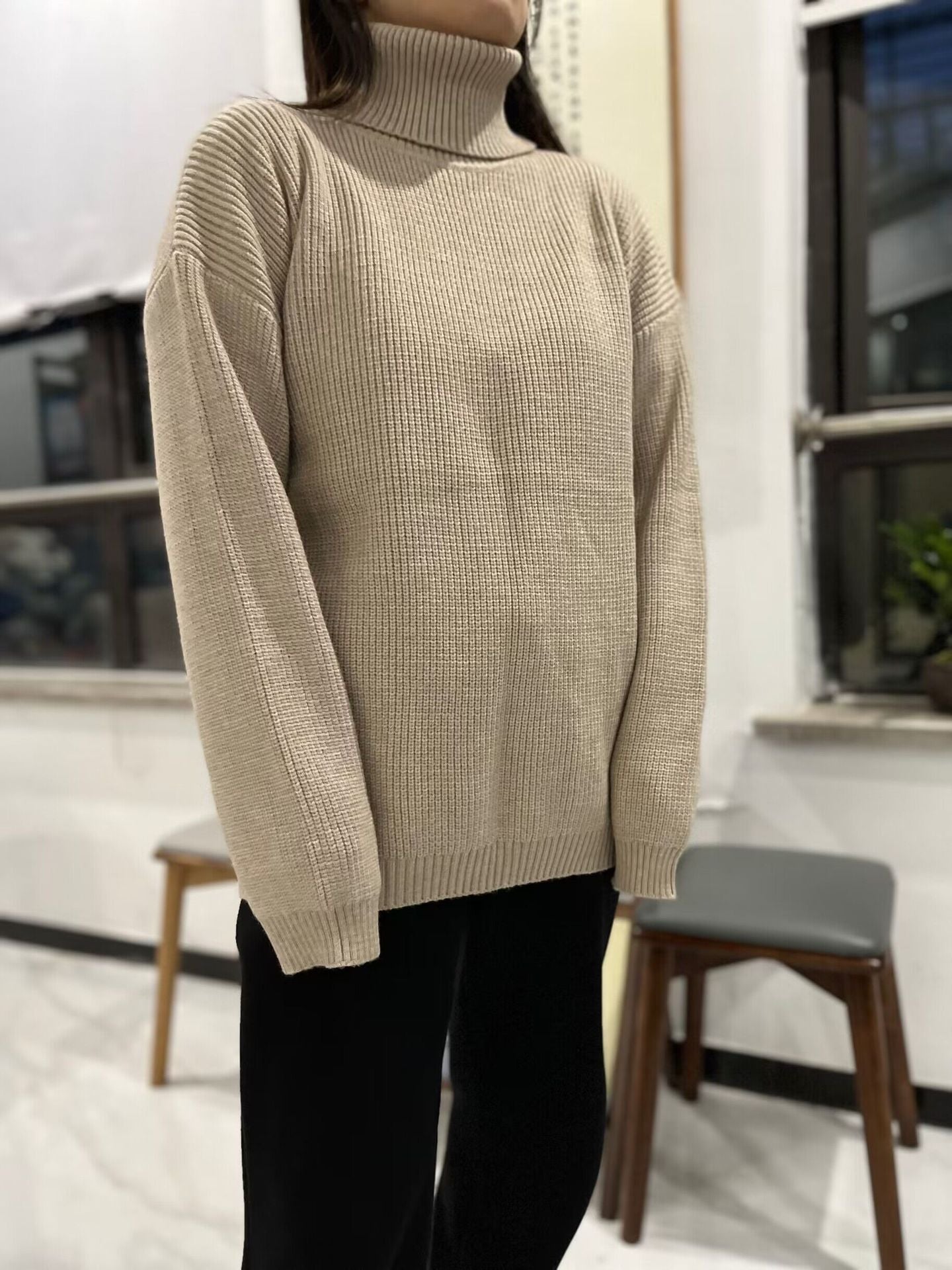 Autumn Winter Sweater Pullover Loose Casual Turtleneck Sweater Popular