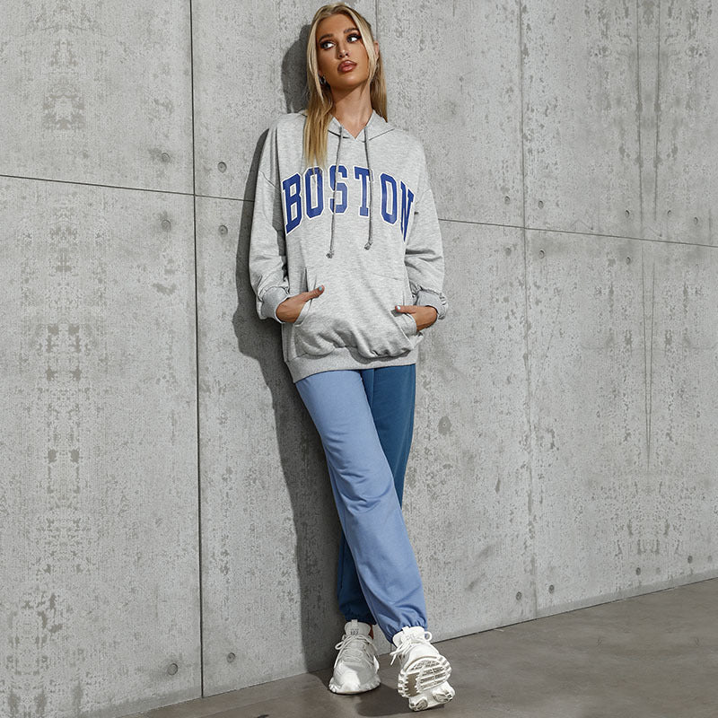 Autumn Casual Hooded Letters for Women