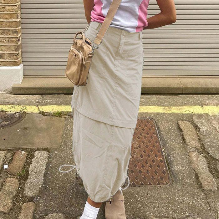 Spring Loose Slimming Solid Color Retro Workwear Half Length Women Skirt