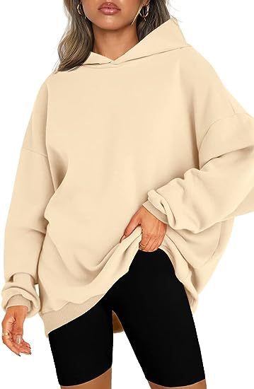 Women Clothing Hooded Pullover Oversized Loose Casual Brushed Hoody