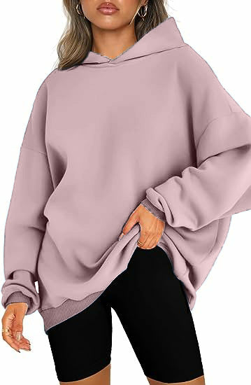 Women Clothing Hooded Pullover Oversized Loose Casual Brushed Hoody
