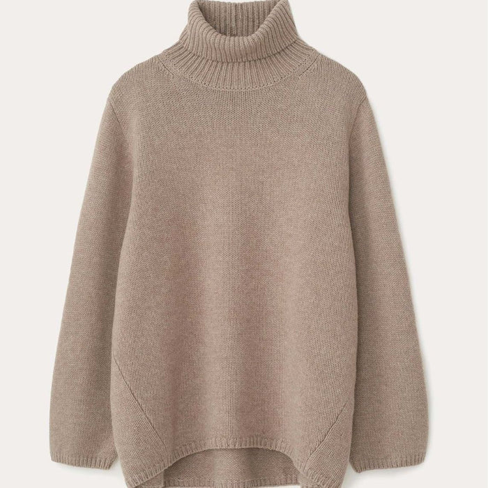 Women Russia Autumn Winter Sweater Loose 50% Wool Turtleneck Sweater Bottoming Shirt