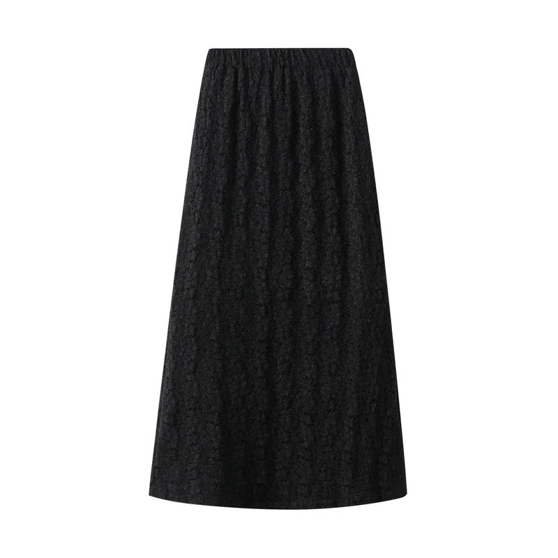 Lace Skirt Autumn Winter Fleece Lined Thickened Lining